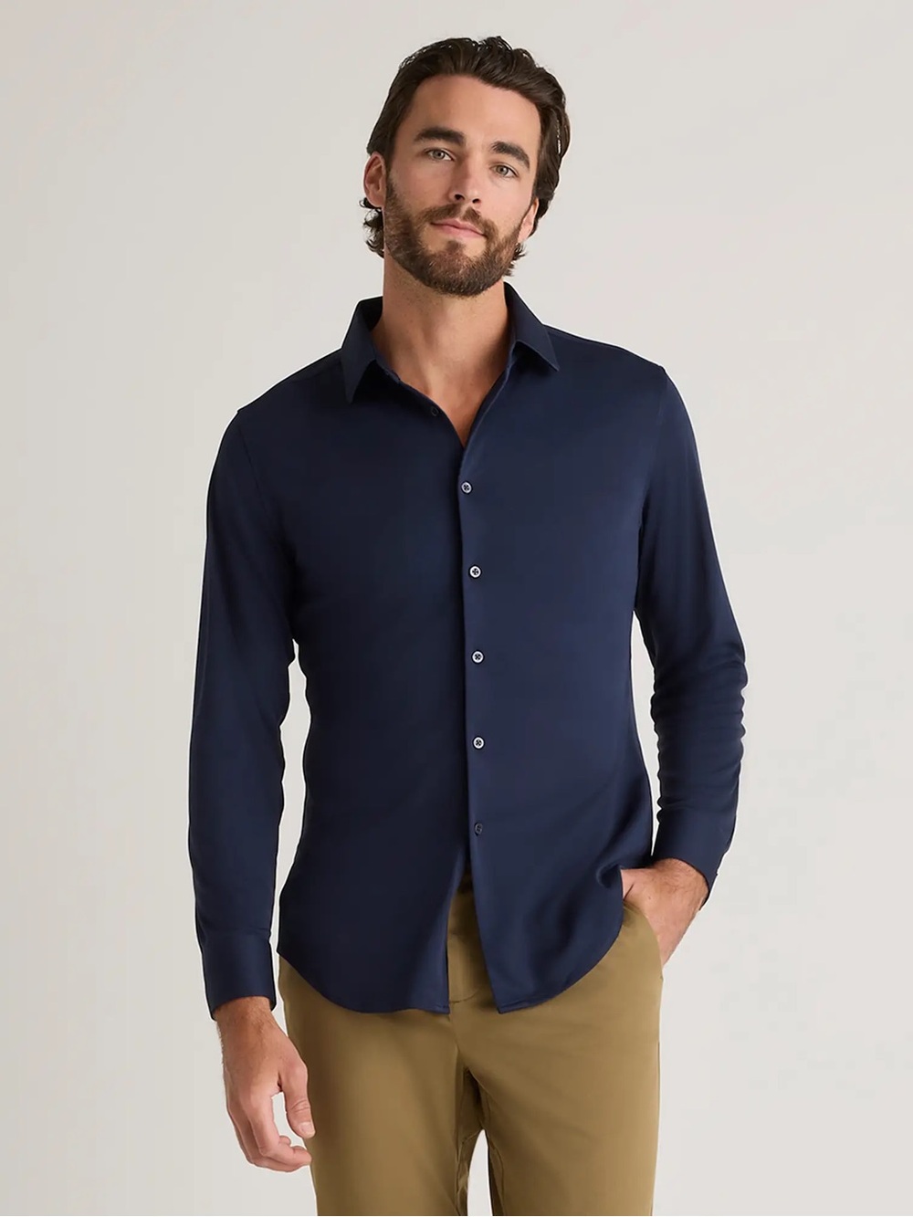 NWT Quince Men's Commuter Stretch Pique Long Sleeve | Sustainable | Size XL